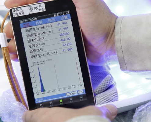 Quality control and spectrum testing at CANTOPLED LED factory